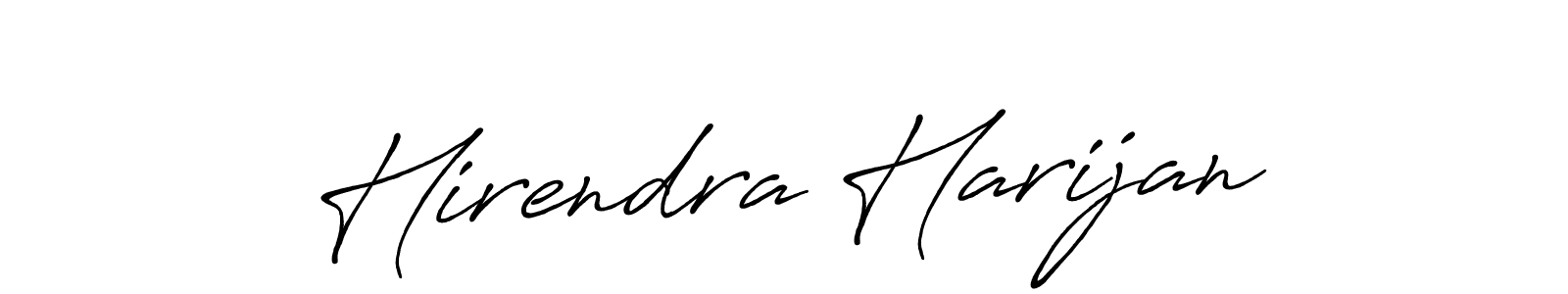 Make a beautiful signature design for name Hirendra Harijan. With this signature (Antro_Vectra_Bolder) style, you can create a handwritten signature for free. Hirendra Harijan signature style 7 images and pictures png