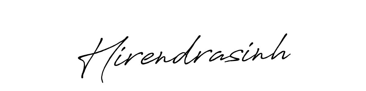 Make a beautiful signature design for name Hirendrasinh. With this signature (Antro_Vectra_Bolder) style, you can create a handwritten signature for free. Hirendrasinh signature style 7 images and pictures png