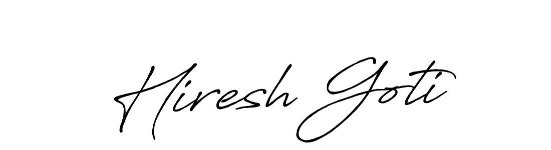 Also we have Hiresh Goti name is the best signature style. Create professional handwritten signature collection using Antro_Vectra_Bolder autograph style. Hiresh Goti signature style 7 images and pictures png