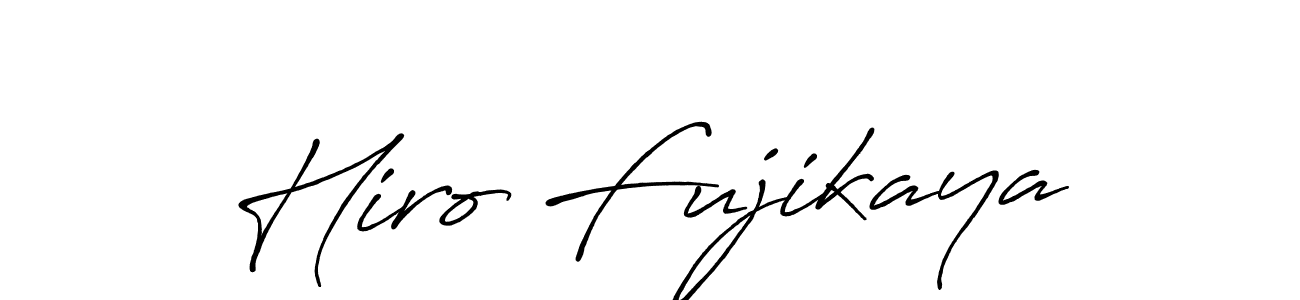 Make a beautiful signature design for name Hiro Fujikaya. With this signature (Antro_Vectra_Bolder) style, you can create a handwritten signature for free. Hiro Fujikaya signature style 7 images and pictures png