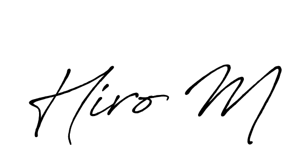 Also we have Hiro M name is the best signature style. Create professional handwritten signature collection using Antro_Vectra_Bolder autograph style. Hiro M signature style 7 images and pictures png