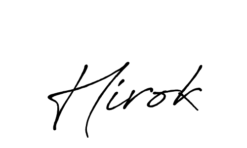 Use a signature maker to create a handwritten signature online. With this signature software, you can design (Antro_Vectra_Bolder) your own signature for name Hirok. Hirok signature style 7 images and pictures png