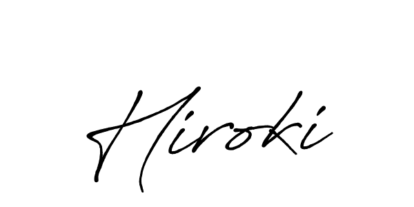 Make a beautiful signature design for name Hiroki. With this signature (Antro_Vectra_Bolder) style, you can create a handwritten signature for free. Hiroki signature style 7 images and pictures png