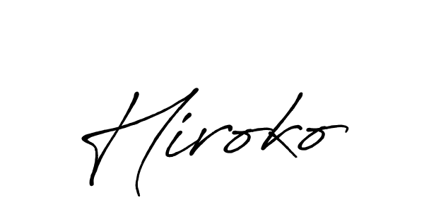 Make a beautiful signature design for name Hiroko. With this signature (Antro_Vectra_Bolder) style, you can create a handwritten signature for free. Hiroko signature style 7 images and pictures png