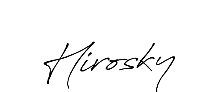 It looks lik you need a new signature style for name Hirosky. Design unique handwritten (Antro_Vectra_Bolder) signature with our free signature maker in just a few clicks. Hirosky signature style 7 images and pictures png