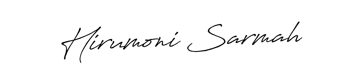 Make a short Hirumoni Sarmah signature style. Manage your documents anywhere anytime using Antro_Vectra_Bolder. Create and add eSignatures, submit forms, share and send files easily. Hirumoni Sarmah signature style 7 images and pictures png