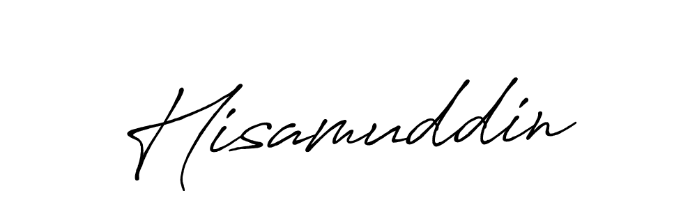 Design your own signature with our free online signature maker. With this signature software, you can create a handwritten (Antro_Vectra_Bolder) signature for name Hisamuddin. Hisamuddin signature style 7 images and pictures png