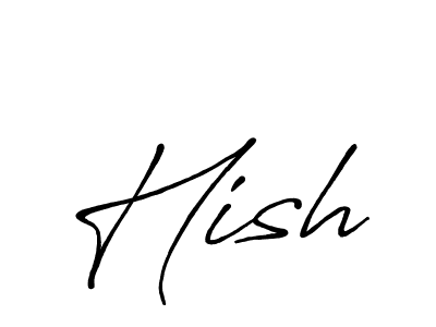 How to make Hish name signature. Use Antro_Vectra_Bolder style for creating short signs online. This is the latest handwritten sign. Hish signature style 7 images and pictures png