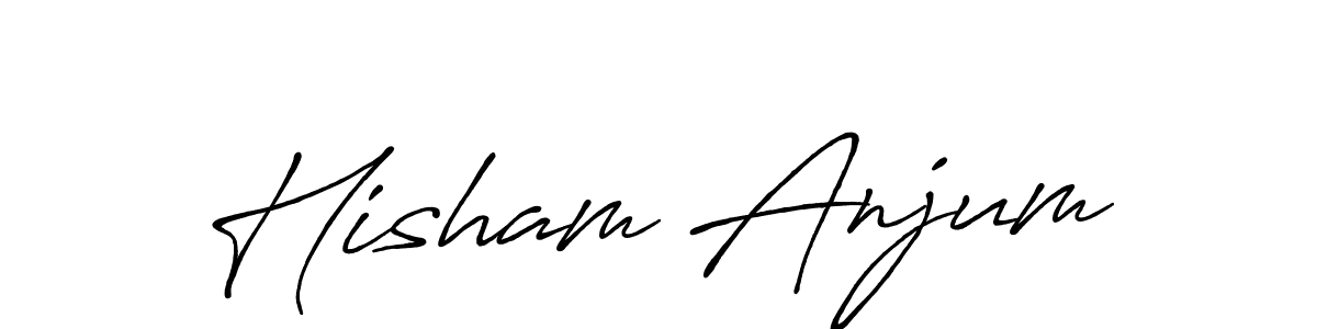 Use a signature maker to create a handwritten signature online. With this signature software, you can design (Antro_Vectra_Bolder) your own signature for name Hisham Anjum. Hisham Anjum signature style 7 images and pictures png