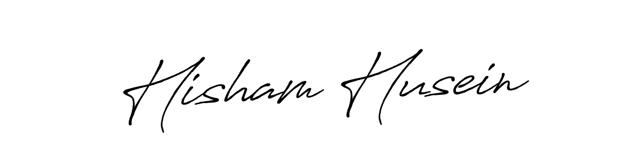 Create a beautiful signature design for name Hisham Husein. With this signature (Antro_Vectra_Bolder) fonts, you can make a handwritten signature for free. Hisham Husein signature style 7 images and pictures png
