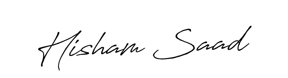 How to make Hisham Saad name signature. Use Antro_Vectra_Bolder style for creating short signs online. This is the latest handwritten sign. Hisham Saad signature style 7 images and pictures png