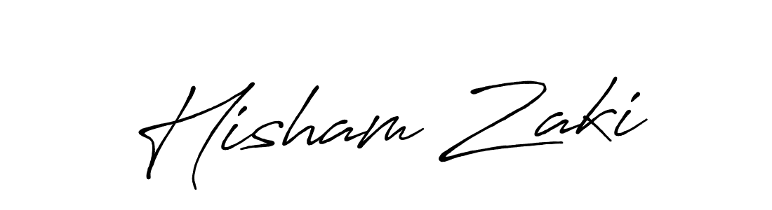 Create a beautiful signature design for name Hisham Zaki. With this signature (Antro_Vectra_Bolder) fonts, you can make a handwritten signature for free. Hisham Zaki signature style 7 images and pictures png