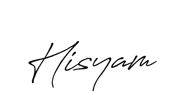 Design your own signature with our free online signature maker. With this signature software, you can create a handwritten (Antro_Vectra_Bolder) signature for name Hisyam. Hisyam signature style 7 images and pictures png