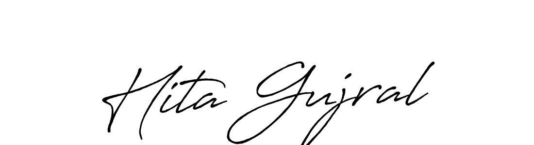 Also You can easily find your signature by using the search form. We will create Hita Gujral name handwritten signature images for you free of cost using Antro_Vectra_Bolder sign style. Hita Gujral signature style 7 images and pictures png