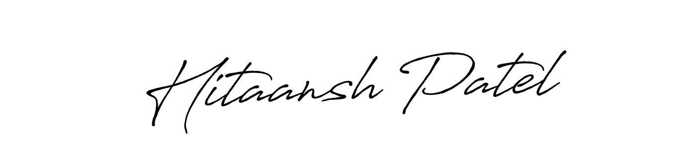 Create a beautiful signature design for name Hitaansh Patel. With this signature (Antro_Vectra_Bolder) fonts, you can make a handwritten signature for free. Hitaansh Patel signature style 7 images and pictures png