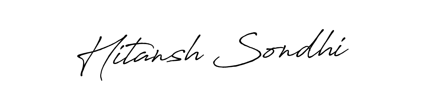 Create a beautiful signature design for name Hitansh Sondhi. With this signature (Antro_Vectra_Bolder) fonts, you can make a handwritten signature for free. Hitansh Sondhi signature style 7 images and pictures png