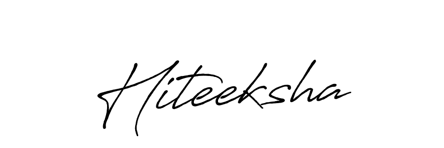 The best way (Antro_Vectra_Bolder) to make a short signature is to pick only two or three words in your name. The name Hiteeksha include a total of six letters. For converting this name. Hiteeksha signature style 7 images and pictures png