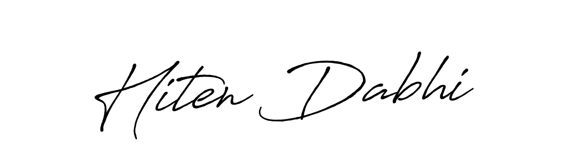 Make a beautiful signature design for name Hiten Dabhi. With this signature (Antro_Vectra_Bolder) style, you can create a handwritten signature for free. Hiten Dabhi signature style 7 images and pictures png