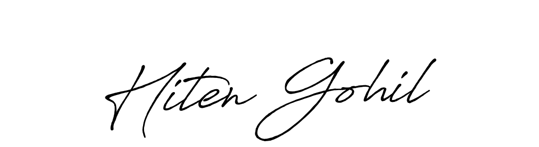 How to make Hiten Gohil signature? Antro_Vectra_Bolder is a professional autograph style. Create handwritten signature for Hiten Gohil name. Hiten Gohil signature style 7 images and pictures png