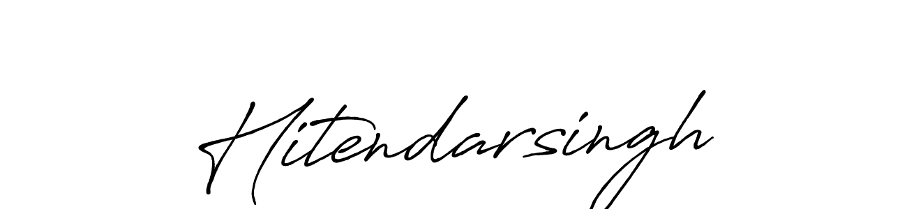 How to make Hitendarsingh name signature. Use Antro_Vectra_Bolder style for creating short signs online. This is the latest handwritten sign. Hitendarsingh signature style 7 images and pictures png