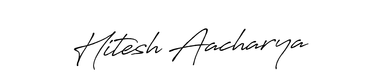 Hitesh Aacharya stylish signature style. Best Handwritten Sign (Antro_Vectra_Bolder) for my name. Handwritten Signature Collection Ideas for my name Hitesh Aacharya. Hitesh Aacharya signature style 7 images and pictures png