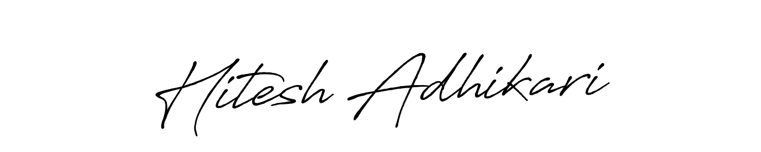Antro_Vectra_Bolder is a professional signature style that is perfect for those who want to add a touch of class to their signature. It is also a great choice for those who want to make their signature more unique. Get Hitesh Adhikari name to fancy signature for free. Hitesh Adhikari signature style 7 images and pictures png