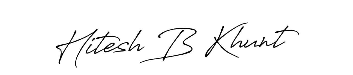 Design your own signature with our free online signature maker. With this signature software, you can create a handwritten (Antro_Vectra_Bolder) signature for name Hitesh B Khunt. Hitesh B Khunt signature style 7 images and pictures png