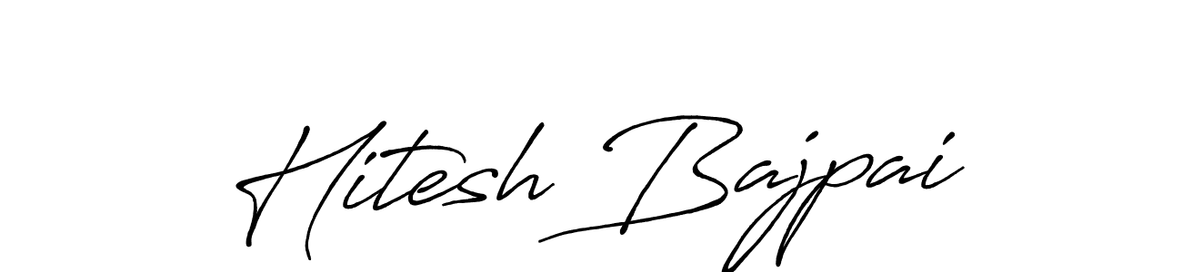 This is the best signature style for the Hitesh Bajpai name. Also you like these signature font (Antro_Vectra_Bolder). Mix name signature. Hitesh Bajpai signature style 7 images and pictures png