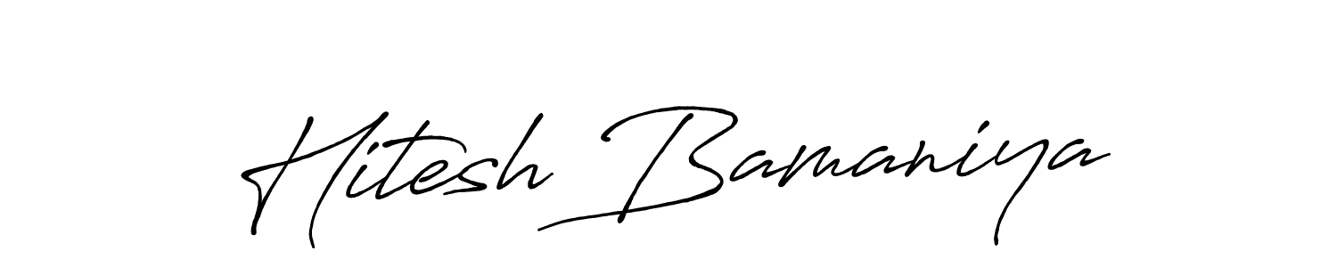 The best way (Antro_Vectra_Bolder) to make a short signature is to pick only two or three words in your name. The name Hitesh Bamaniya include a total of six letters. For converting this name. Hitesh Bamaniya signature style 7 images and pictures png