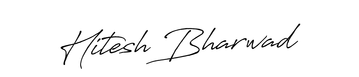 Hitesh Bharwad stylish signature style. Best Handwritten Sign (Antro_Vectra_Bolder) for my name. Handwritten Signature Collection Ideas for my name Hitesh Bharwad. Hitesh Bharwad signature style 7 images and pictures png