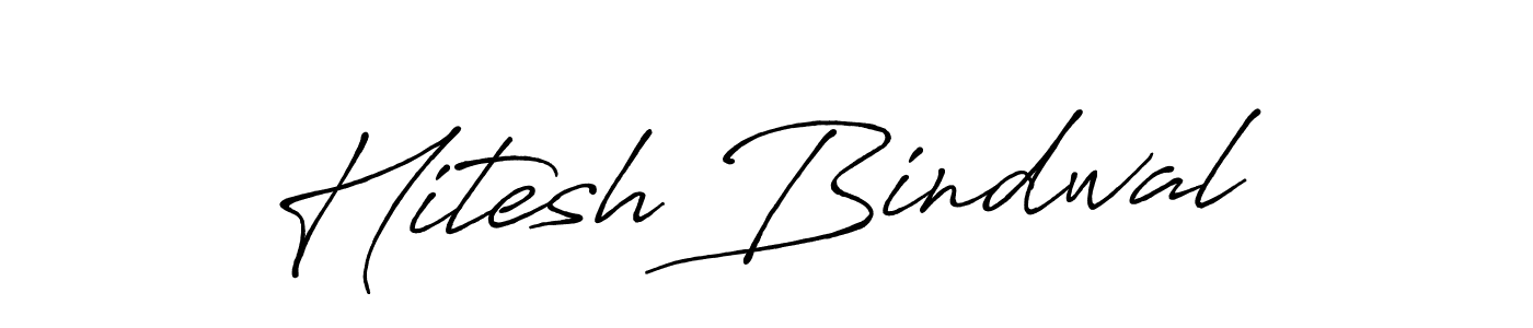 Hitesh Bindwal stylish signature style. Best Handwritten Sign (Antro_Vectra_Bolder) for my name. Handwritten Signature Collection Ideas for my name Hitesh Bindwal. Hitesh Bindwal signature style 7 images and pictures png