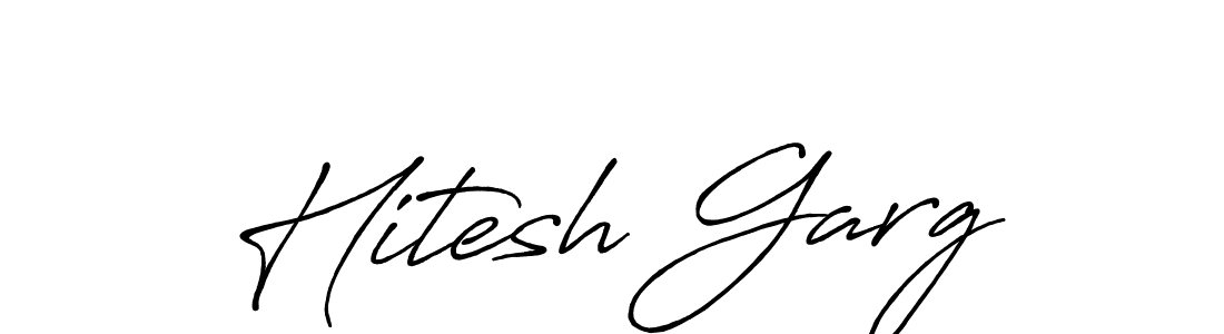 How to make Hitesh Garg name signature. Use Antro_Vectra_Bolder style for creating short signs online. This is the latest handwritten sign. Hitesh Garg signature style 7 images and pictures png