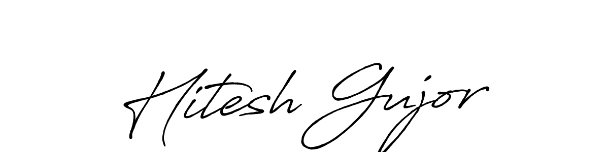 Also we have Hitesh Gujor name is the best signature style. Create professional handwritten signature collection using Antro_Vectra_Bolder autograph style. Hitesh Gujor signature style 7 images and pictures png