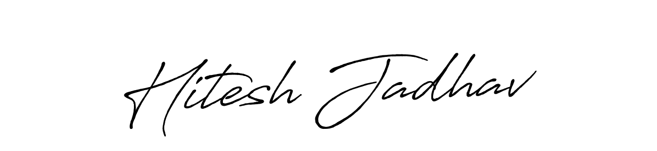 This is the best signature style for the Hitesh Jadhav name. Also you like these signature font (Antro_Vectra_Bolder). Mix name signature. Hitesh Jadhav signature style 7 images and pictures png
