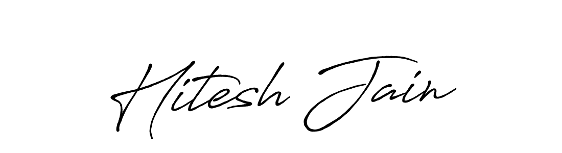 This is the best signature style for the Hitesh Jain name. Also you like these signature font (Antro_Vectra_Bolder). Mix name signature. Hitesh Jain signature style 7 images and pictures png