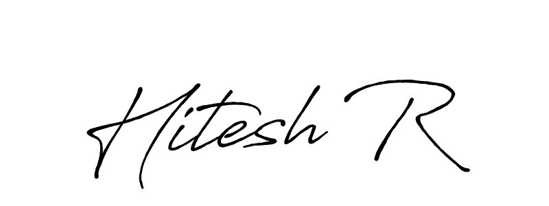Hitesh R stylish signature style. Best Handwritten Sign (Antro_Vectra_Bolder) for my name. Handwritten Signature Collection Ideas for my name Hitesh R. Hitesh R signature style 7 images and pictures png