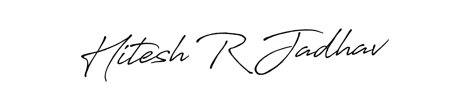 Antro_Vectra_Bolder is a professional signature style that is perfect for those who want to add a touch of class to their signature. It is also a great choice for those who want to make their signature more unique. Get Hitesh R Jadhav name to fancy signature for free. Hitesh R Jadhav signature style 7 images and pictures png