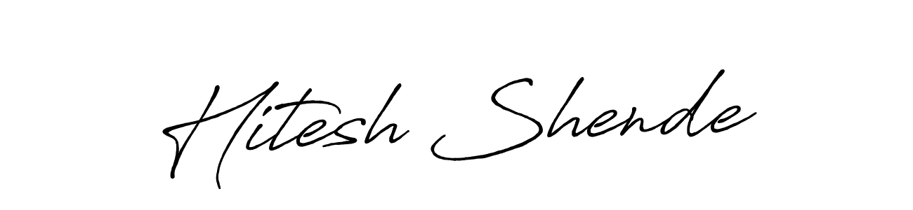Hitesh Shende stylish signature style. Best Handwritten Sign (Antro_Vectra_Bolder) for my name. Handwritten Signature Collection Ideas for my name Hitesh Shende. Hitesh Shende signature style 7 images and pictures png