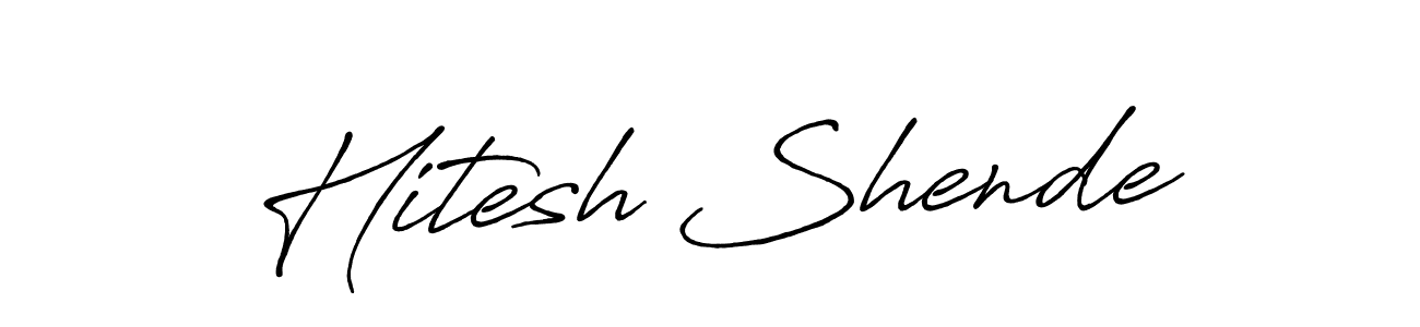 Hitesh Shende stylish signature style. Best Handwritten Sign (Antro_Vectra_Bolder) for my name. Handwritten Signature Collection Ideas for my name Hitesh Shende. Hitesh Shende signature style 7 images and pictures png