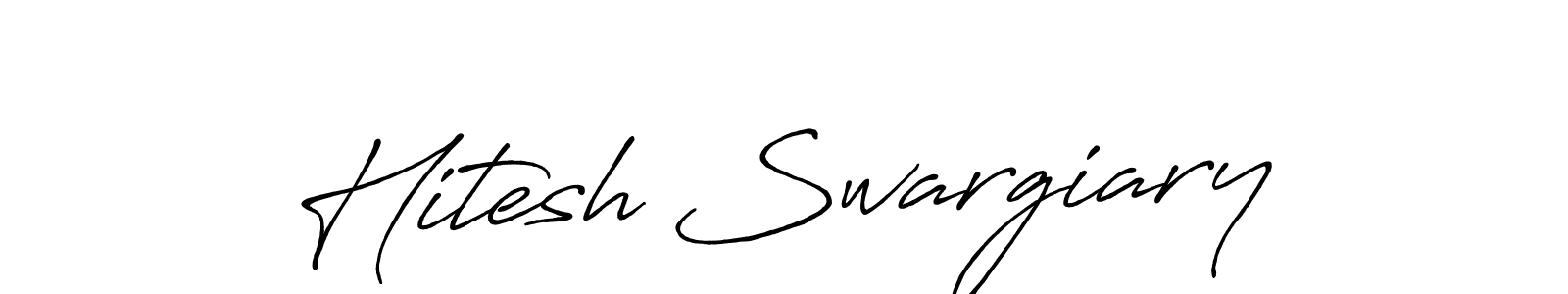 How to make Hitesh Swargiary name signature. Use Antro_Vectra_Bolder style for creating short signs online. This is the latest handwritten sign. Hitesh Swargiary signature style 7 images and pictures png