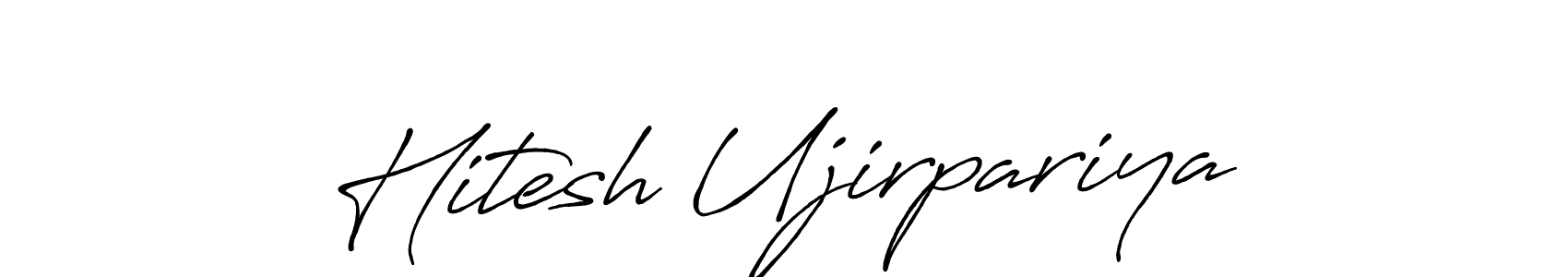 This is the best signature style for the Hitesh Ujirpariya name. Also you like these signature font (Antro_Vectra_Bolder). Mix name signature. Hitesh Ujirpariya signature style 7 images and pictures png