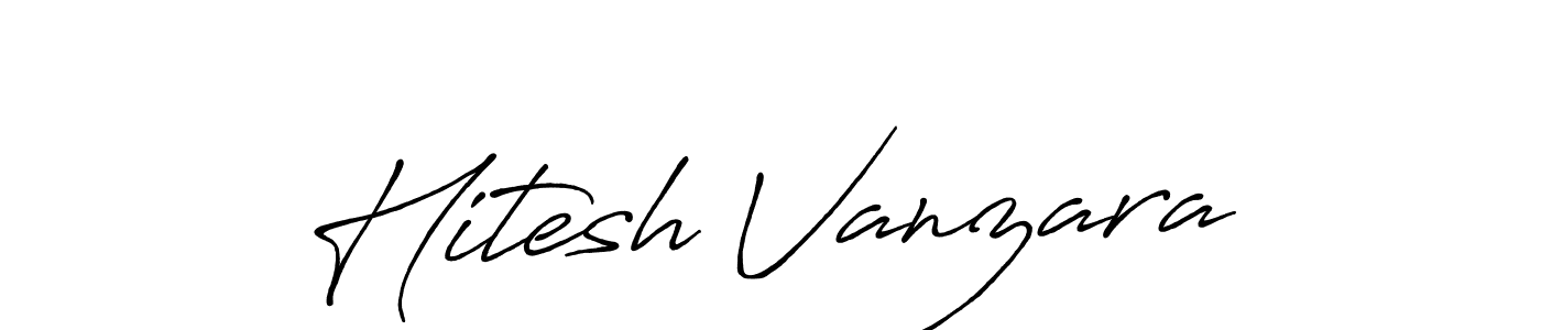 Hitesh Vanzara stylish signature style. Best Handwritten Sign (Antro_Vectra_Bolder) for my name. Handwritten Signature Collection Ideas for my name Hitesh Vanzara. Hitesh Vanzara signature style 7 images and pictures png