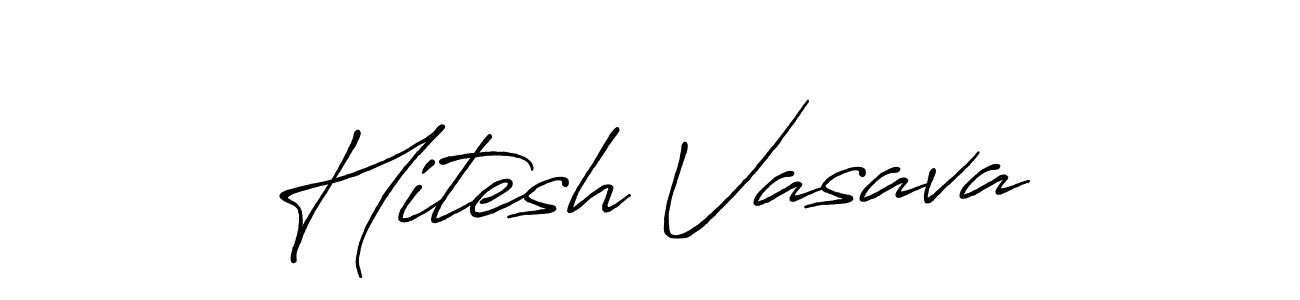 Make a beautiful signature design for name Hitesh Vasava. With this signature (Antro_Vectra_Bolder) style, you can create a handwritten signature for free. Hitesh Vasava signature style 7 images and pictures png