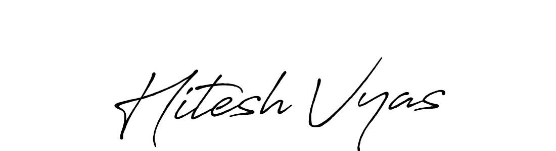 Antro_Vectra_Bolder is a professional signature style that is perfect for those who want to add a touch of class to their signature. It is also a great choice for those who want to make their signature more unique. Get Hitesh Vyas name to fancy signature for free. Hitesh Vyas signature style 7 images and pictures png