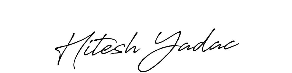 Also You can easily find your signature by using the search form. We will create Hitesh Yadac name handwritten signature images for you free of cost using Antro_Vectra_Bolder sign style. Hitesh Yadac signature style 7 images and pictures png