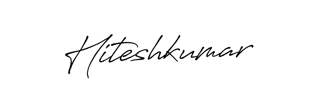 Make a beautiful signature design for name Hiteshkumar. With this signature (Antro_Vectra_Bolder) style, you can create a handwritten signature for free. Hiteshkumar signature style 7 images and pictures png