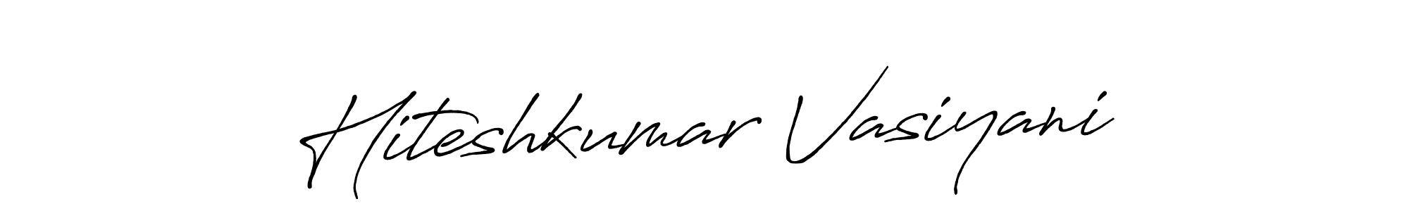 Also we have Hiteshkumar Vasiyani name is the best signature style. Create professional handwritten signature collection using Antro_Vectra_Bolder autograph style. Hiteshkumar Vasiyani signature style 7 images and pictures png