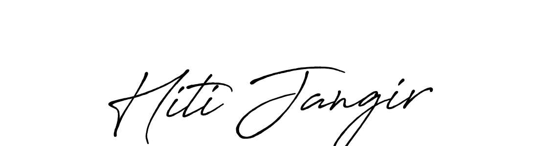 Similarly Antro_Vectra_Bolder is the best handwritten signature design. Signature creator online .You can use it as an online autograph creator for name Hiti Jangir. Hiti Jangir signature style 7 images and pictures png