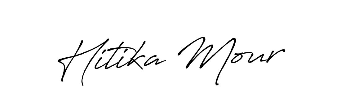 Similarly Antro_Vectra_Bolder is the best handwritten signature design. Signature creator online .You can use it as an online autograph creator for name Hitika Mour. Hitika Mour signature style 7 images and pictures png