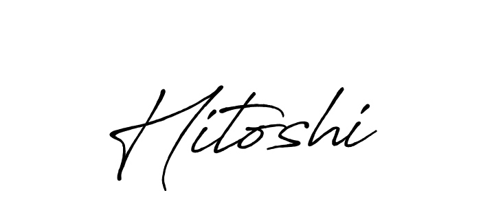 How to make Hitoshi name signature. Use Antro_Vectra_Bolder style for creating short signs online. This is the latest handwritten sign. Hitoshi signature style 7 images and pictures png